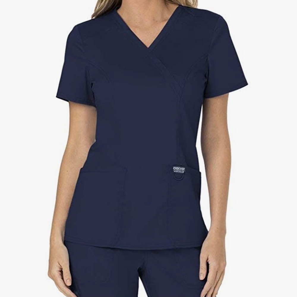Cherokee Women’s Mock Wrap Scrub Top, M